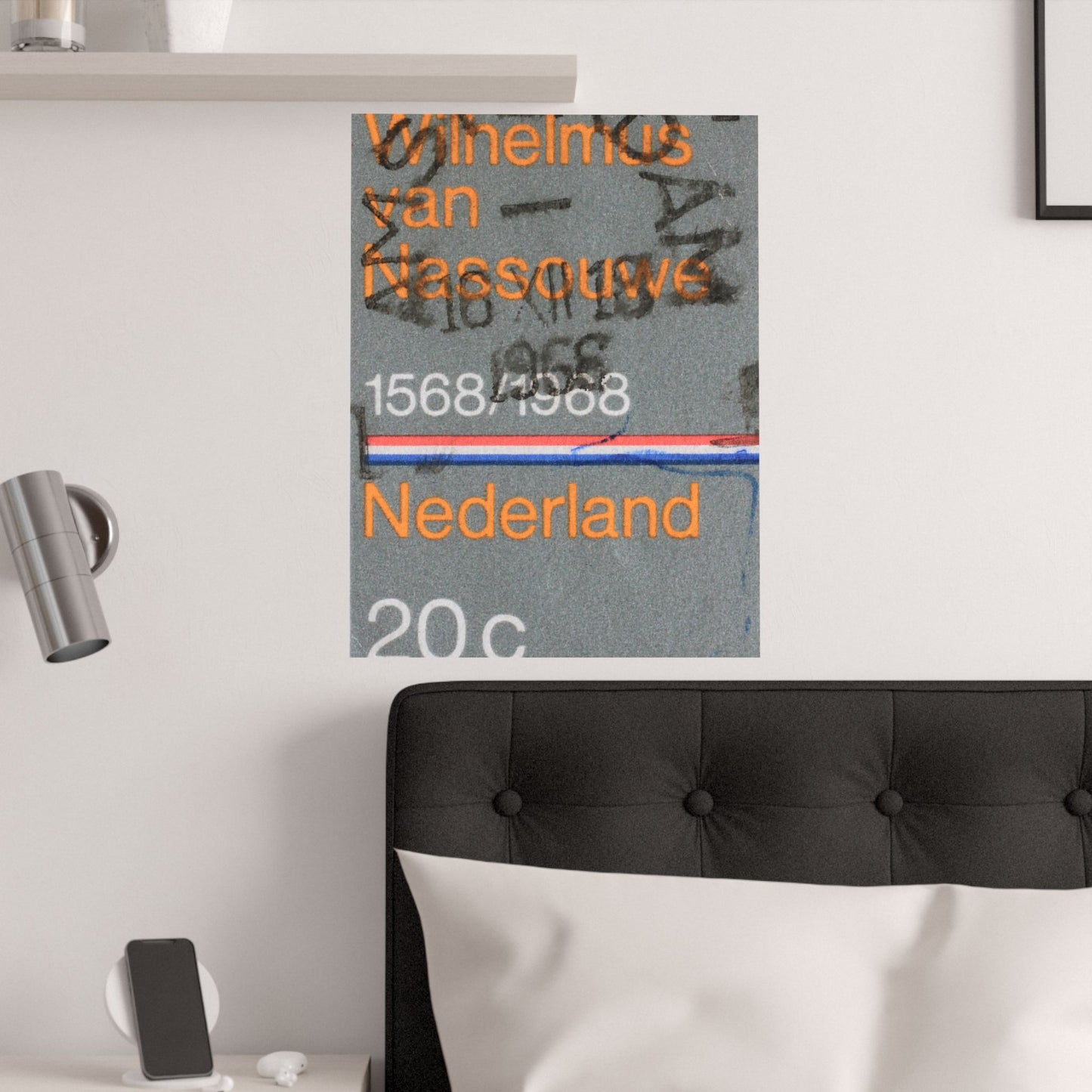Satin Posters Dutch Stamp Orange Retro Wall Art Print