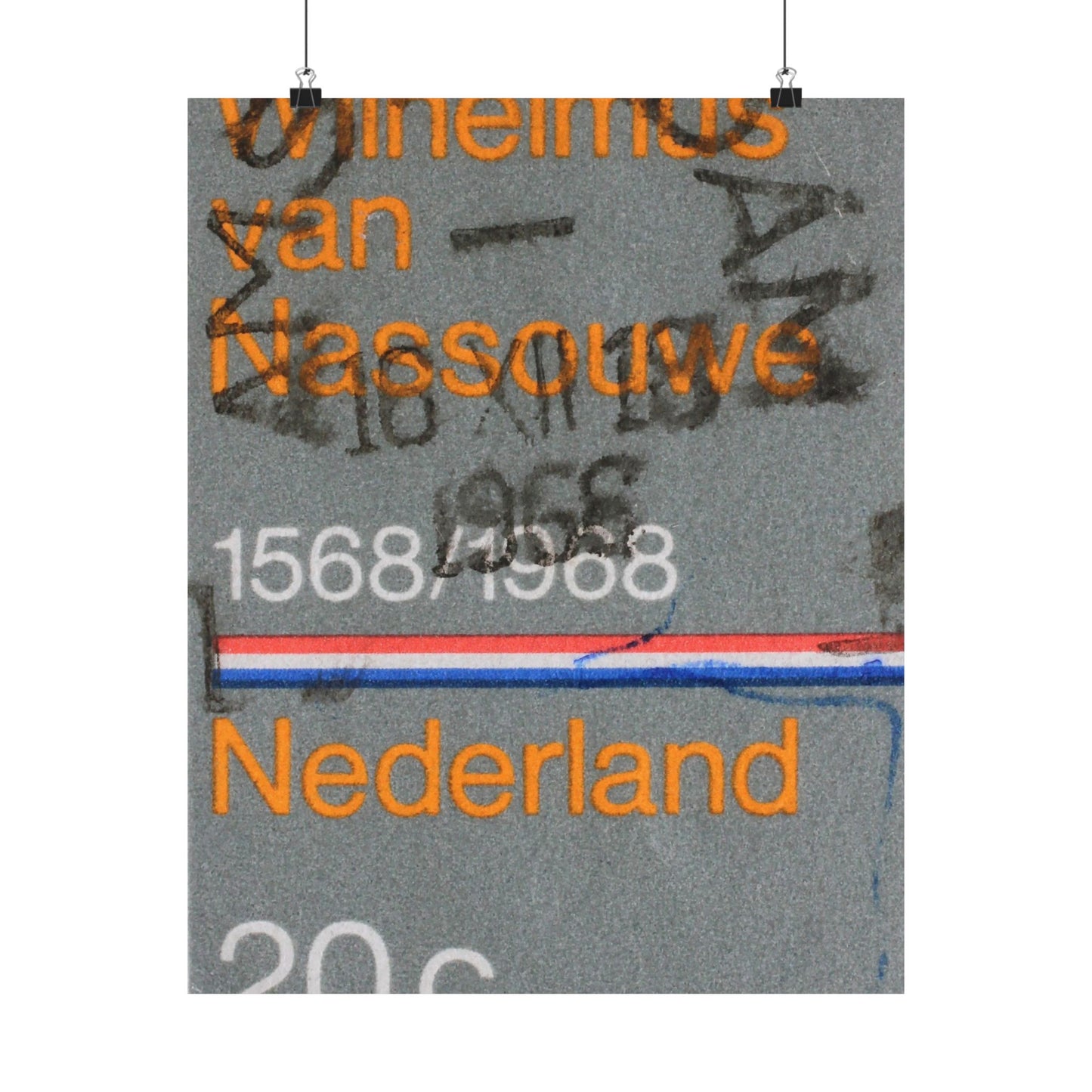 Satin Posters Dutch Stamp Orange Retro Wall Art Print