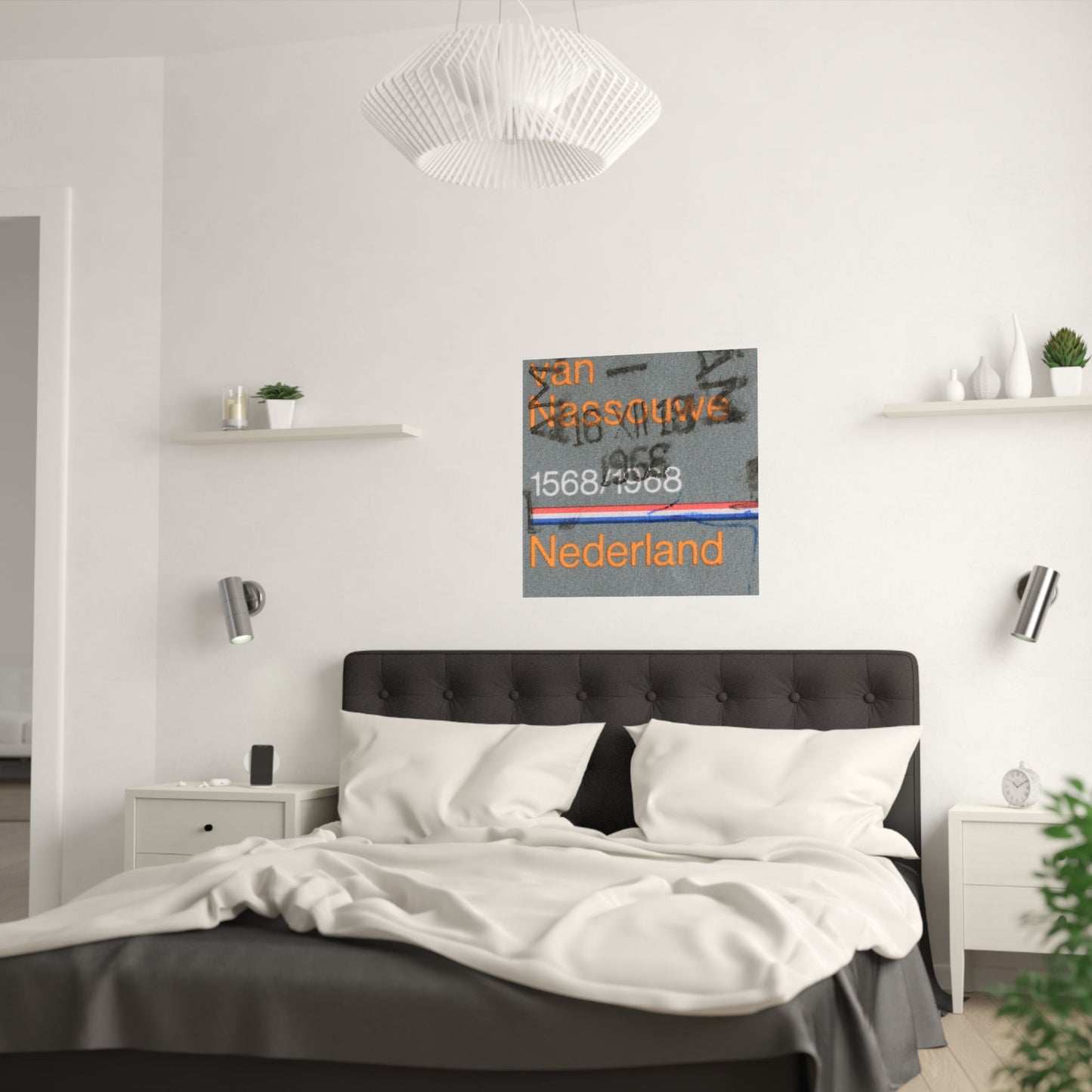 Satin Posters Dutch Stamp Orange Retro Wall Art Print