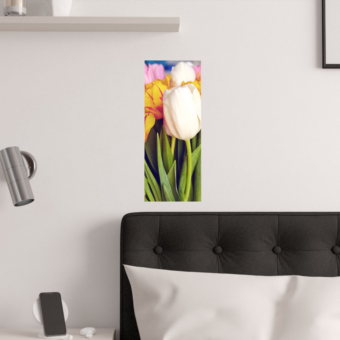 Satin Poster - Colorful Tulips Close-Up