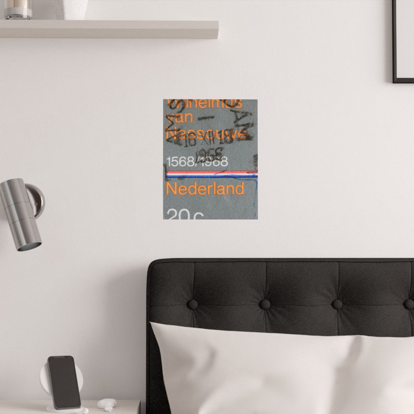 Satin Posters Dutch Stamp Orange Retro Wall Art Print