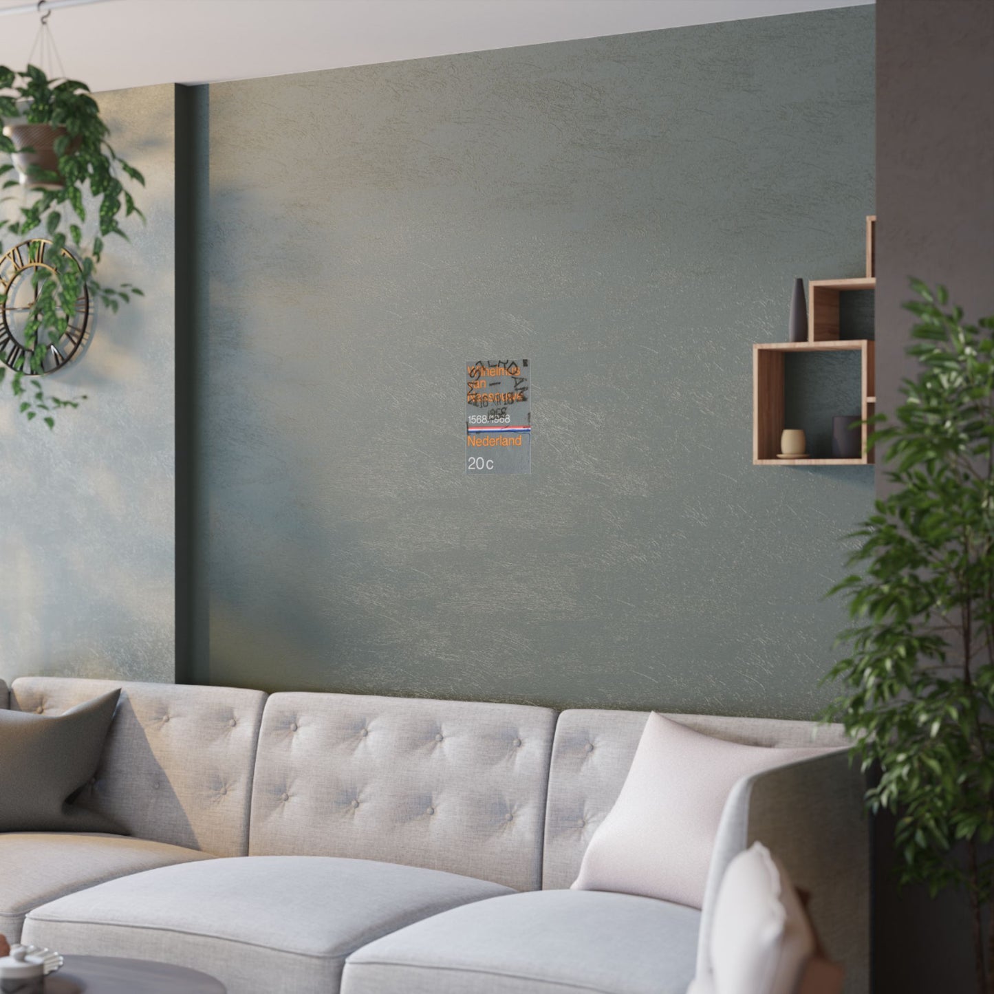 Satin Posters Dutch Stamp Orange Retro Wall Art Print