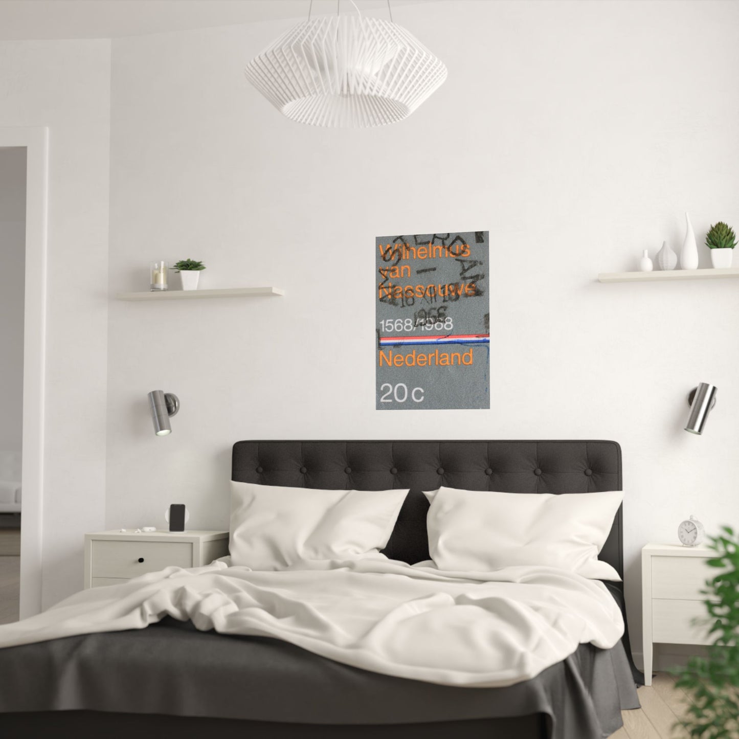 Satin Posters Dutch Stamp Orange Retro Wall Art Print