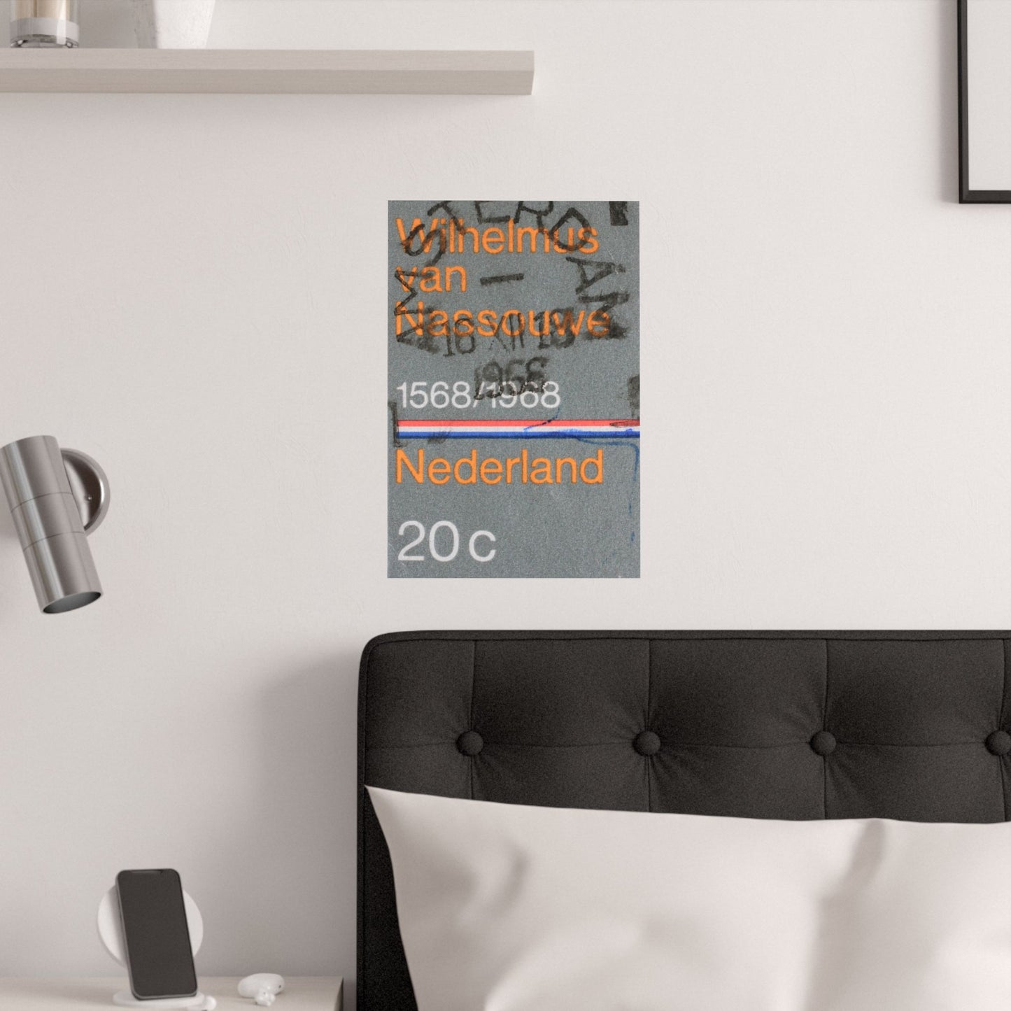 Satin Posters Dutch Stamp Orange Retro Wall Art Print