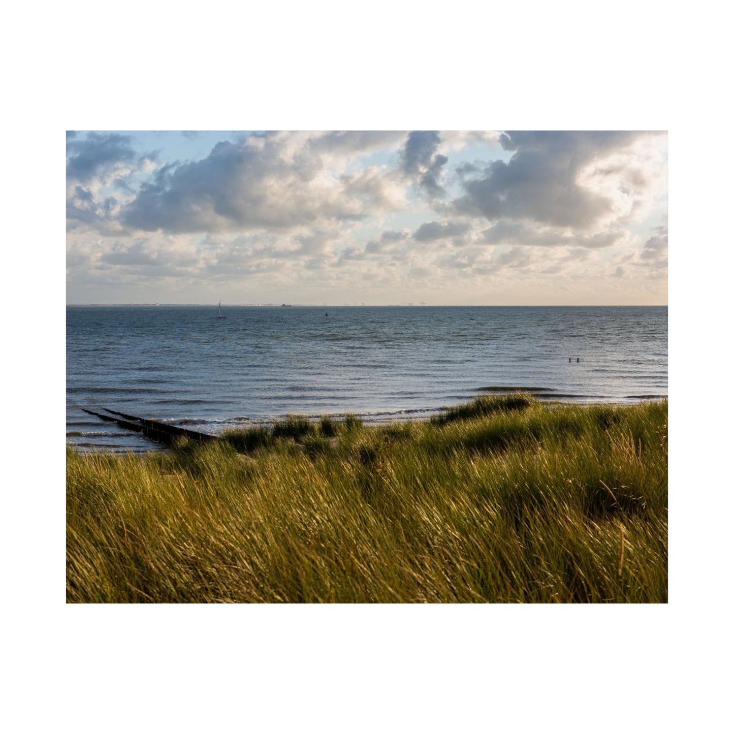 Satin Poster - Beautiful Shot Sandy Beach Cloudy Sky Vlissingen Zeeland Netherlands