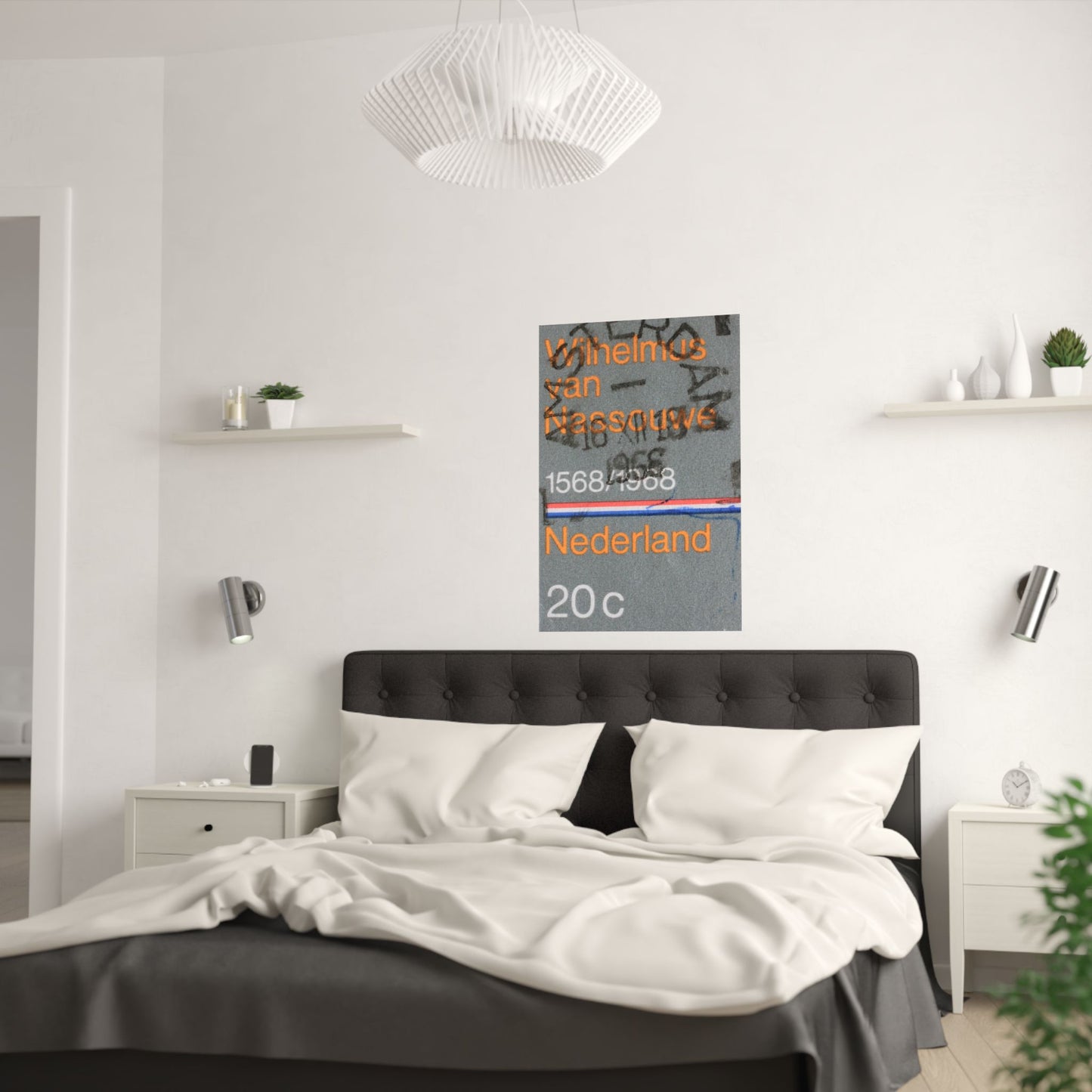 Satin Posters Dutch Stamp Orange Retro Wall Art Print