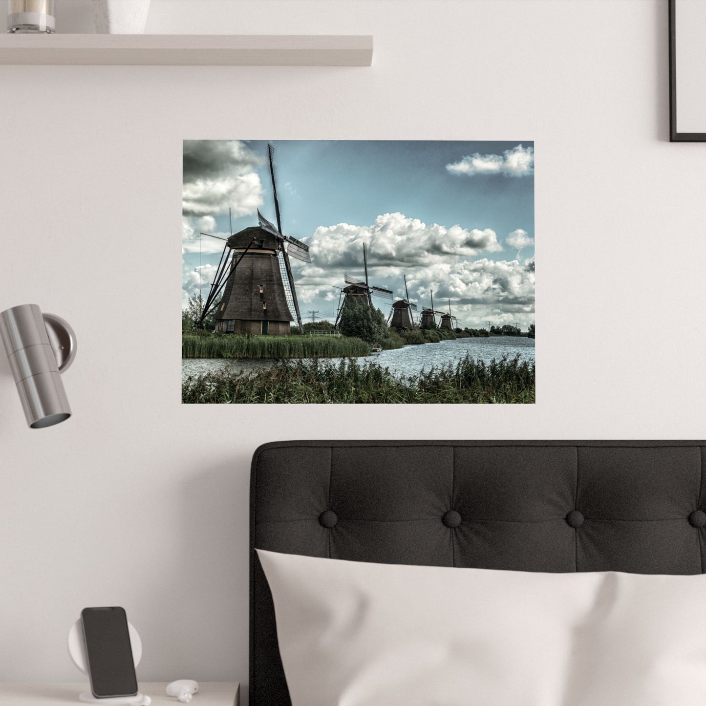 Poster Print - Dutch Windmill Landscape Scene