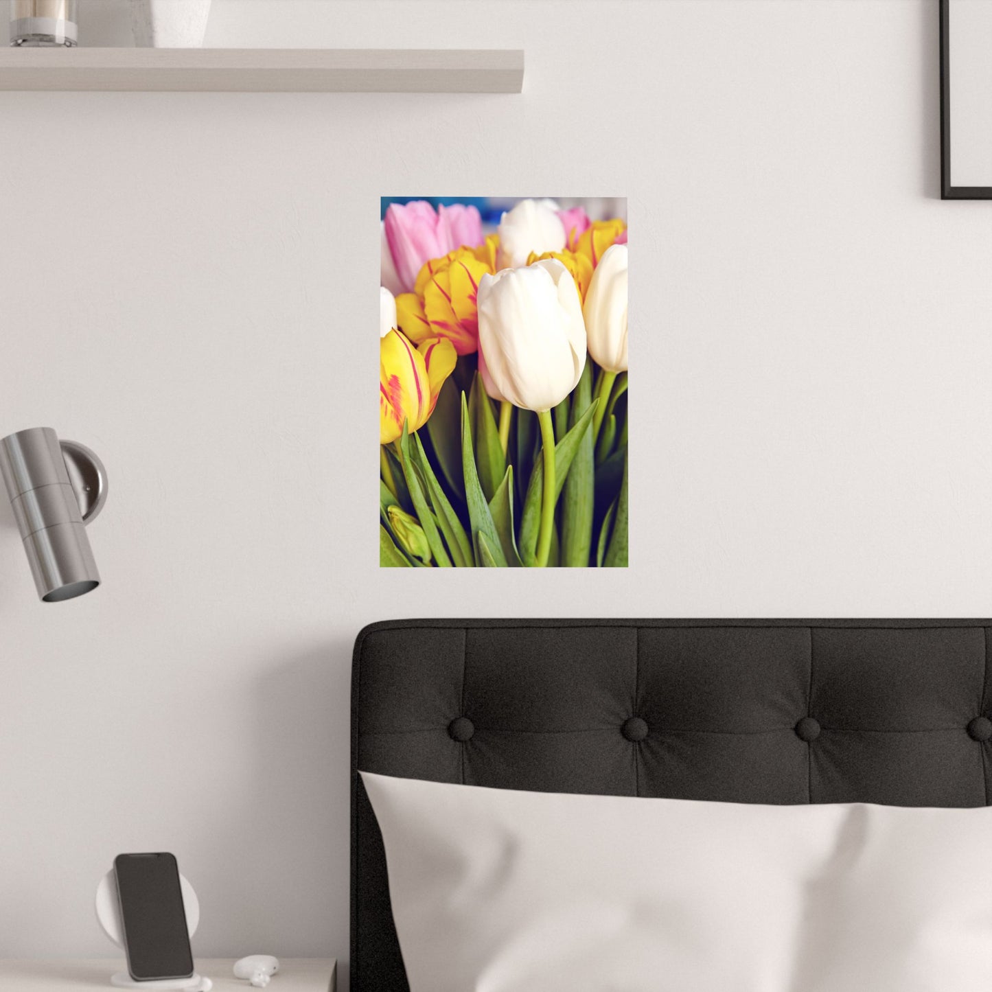 Satin Poster - Colorful Tulips Close-Up