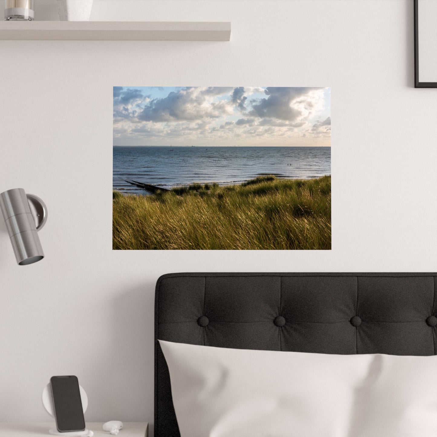 Satin Poster - Beautiful Shot Sandy Beach Cloudy Sky Vlissingen Zeeland Netherlands