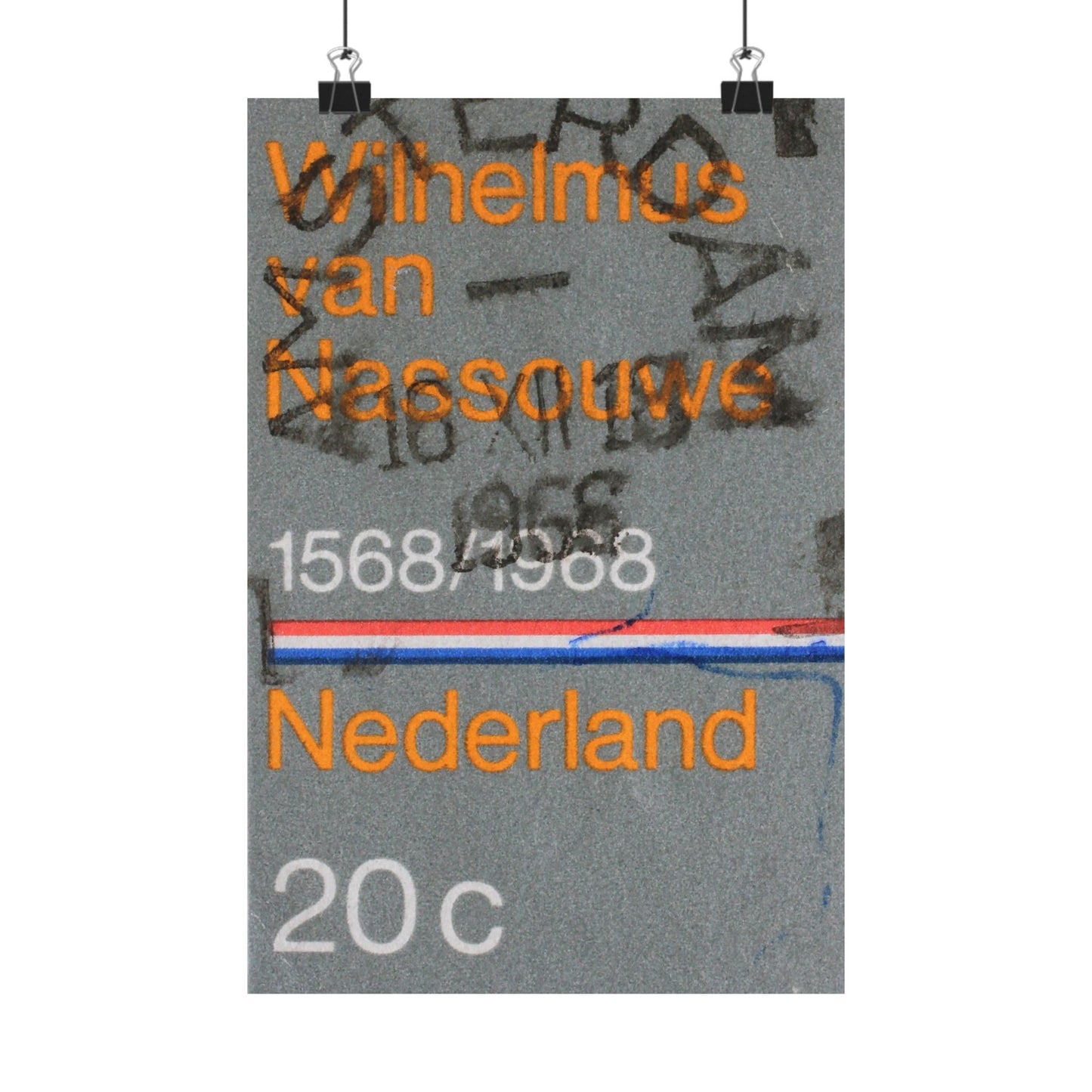 Satin Posters Dutch Stamp Orange Retro Wall Art Print