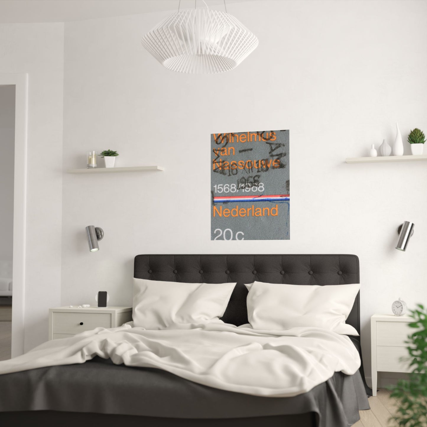 Satin Posters Dutch Stamp Orange Retro Wall Art Print