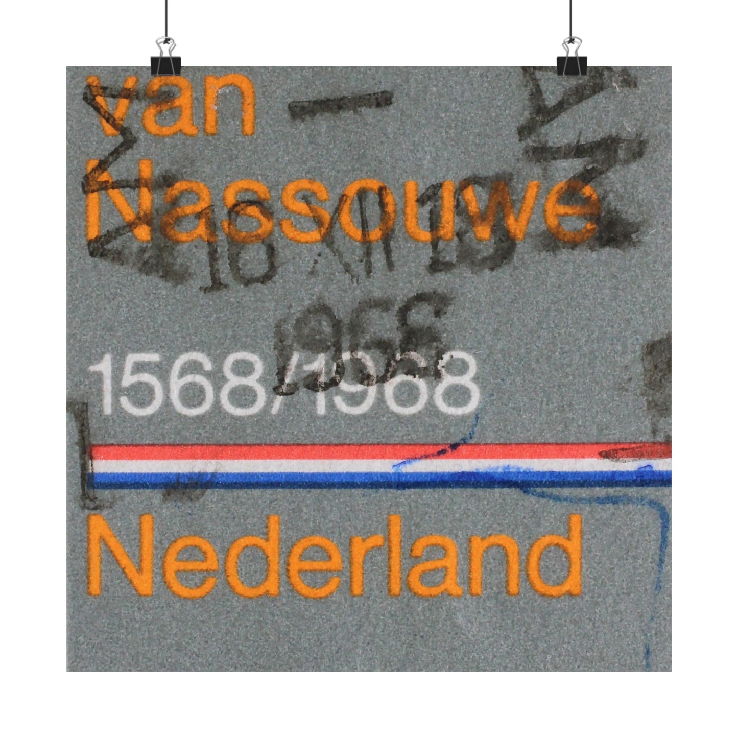 Satin Posters Dutch Stamp Orange Retro Wall Art Print