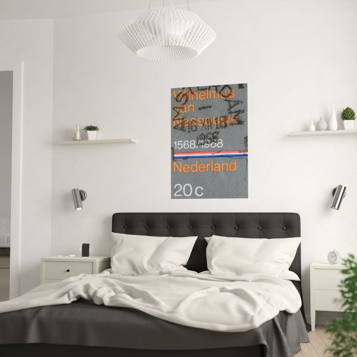 Satin Posters Dutch Stamp Orange Retro Wall Art Print