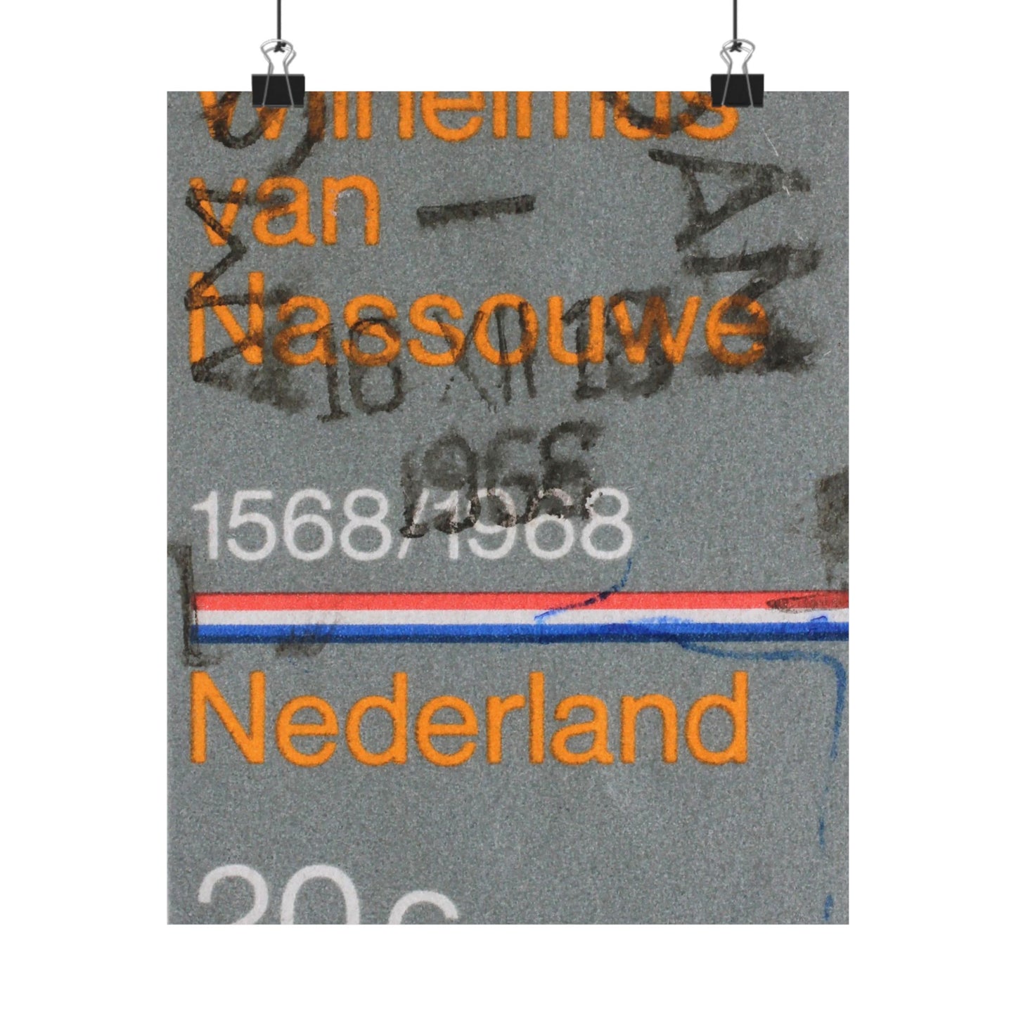 Satin Posters Dutch Stamp Orange Retro Wall Art Print