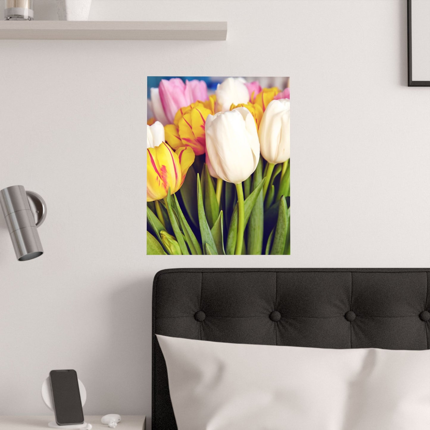 Satin Poster - Colorful Tulips Close-Up