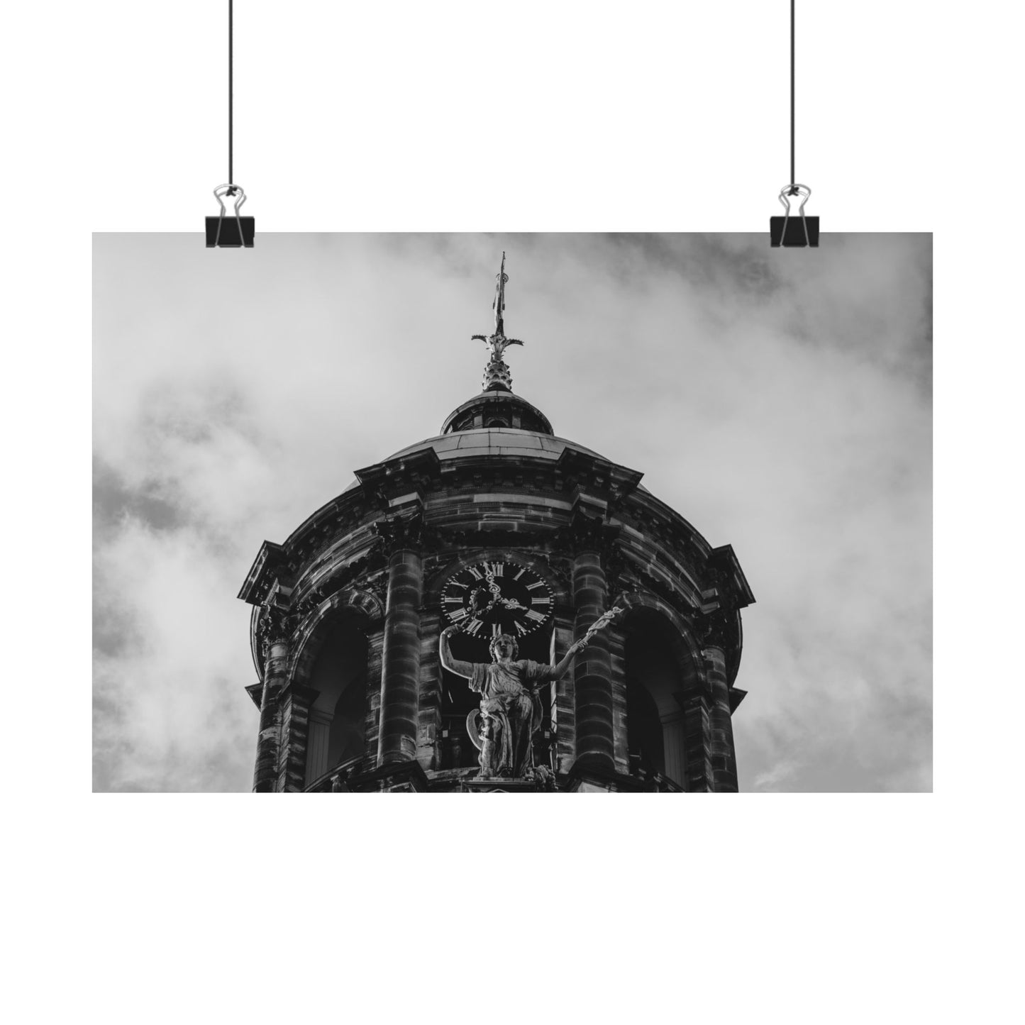 Satin Posters - Royal Palace Dam Square Amsterdam Netherlands Greyscale Design