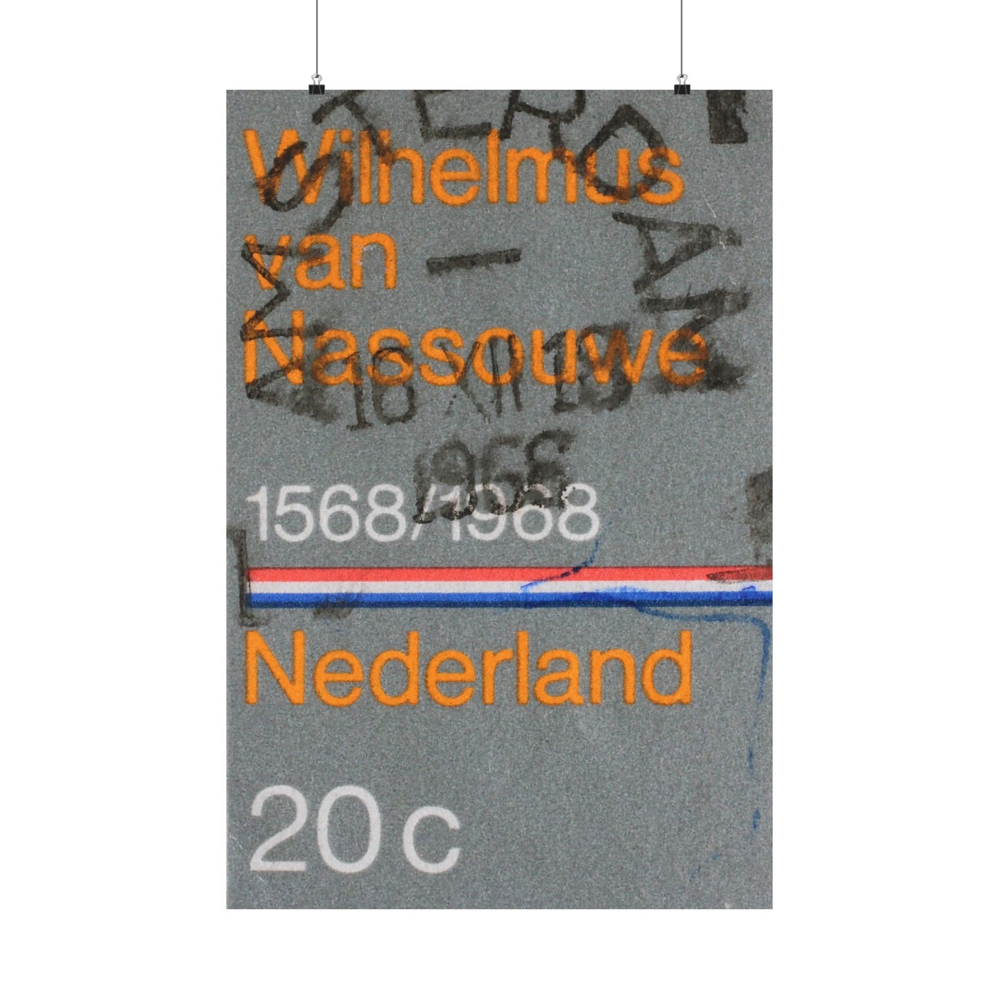 Satin Posters Dutch Stamp Orange Retro Wall Art Print