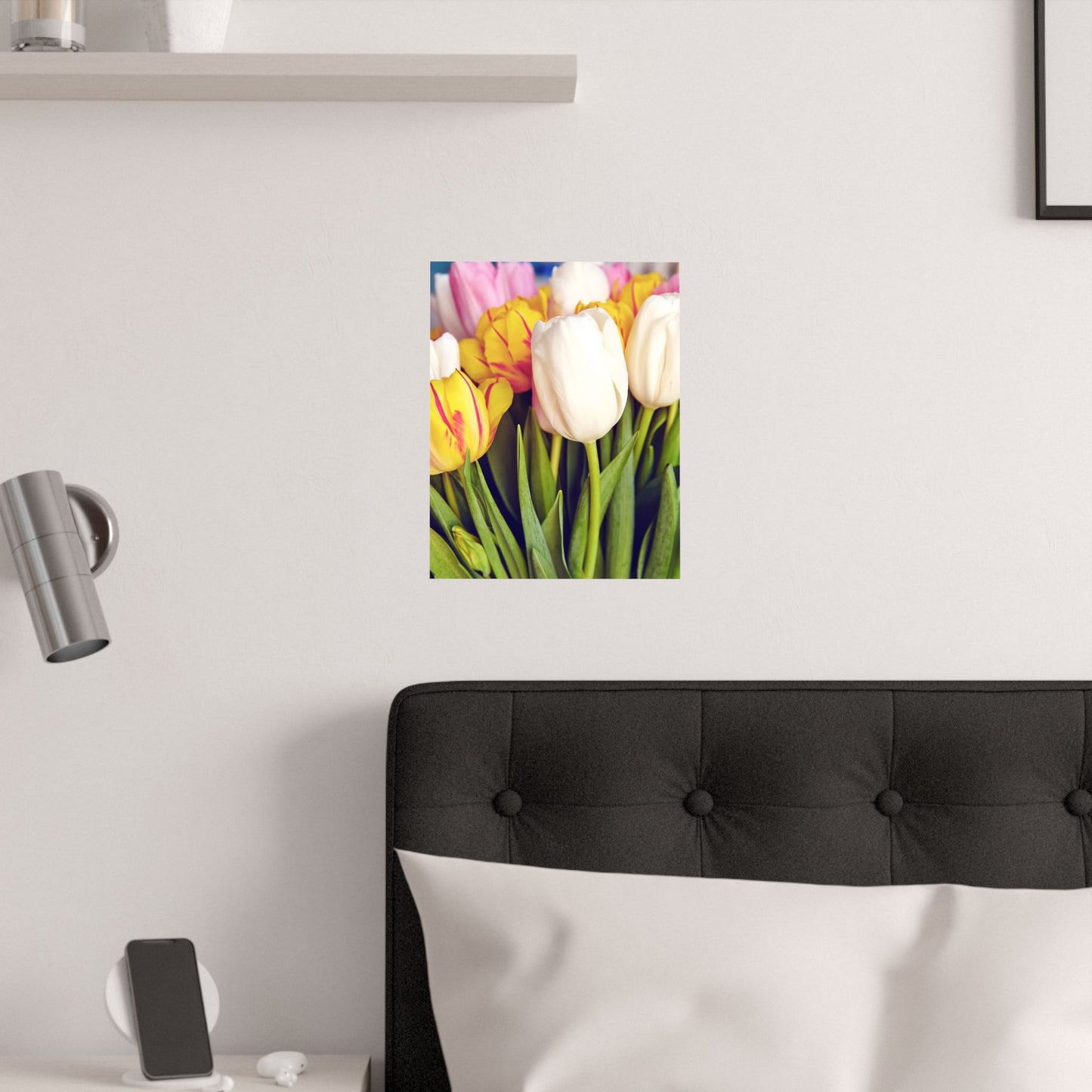 Satin Poster - Colorful Tulips Close-Up