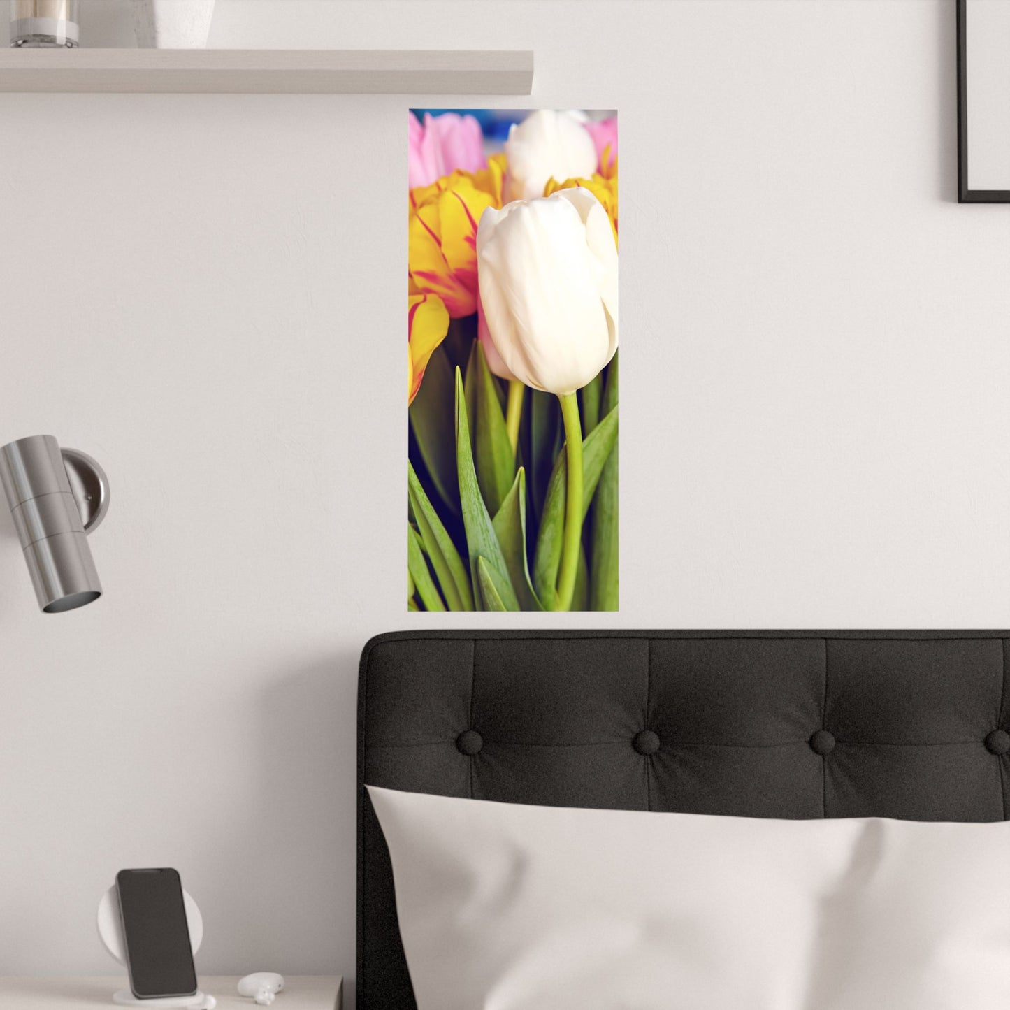 Satin Poster - Colorful Tulips Close-Up