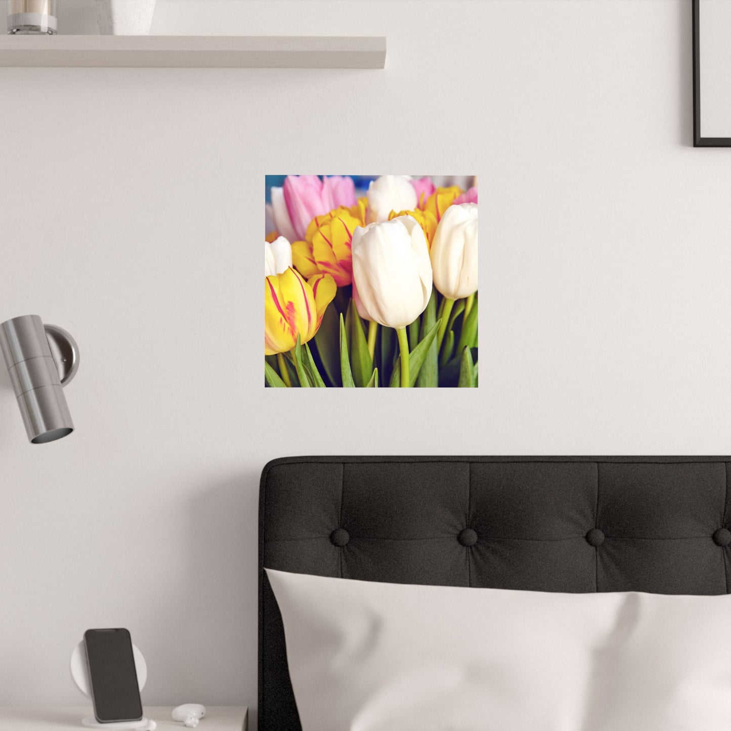 Satin Poster - Colorful Tulips Close-Up