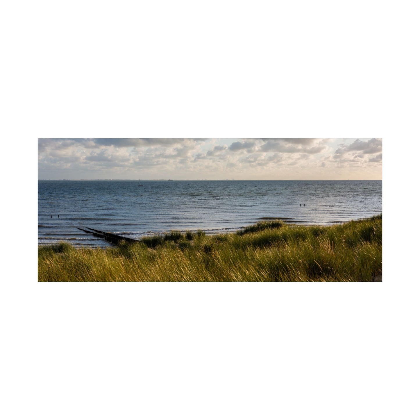 Satin Poster - Beautiful Shot Sandy Beach Cloudy Sky Vlissingen Zeeland Netherlands