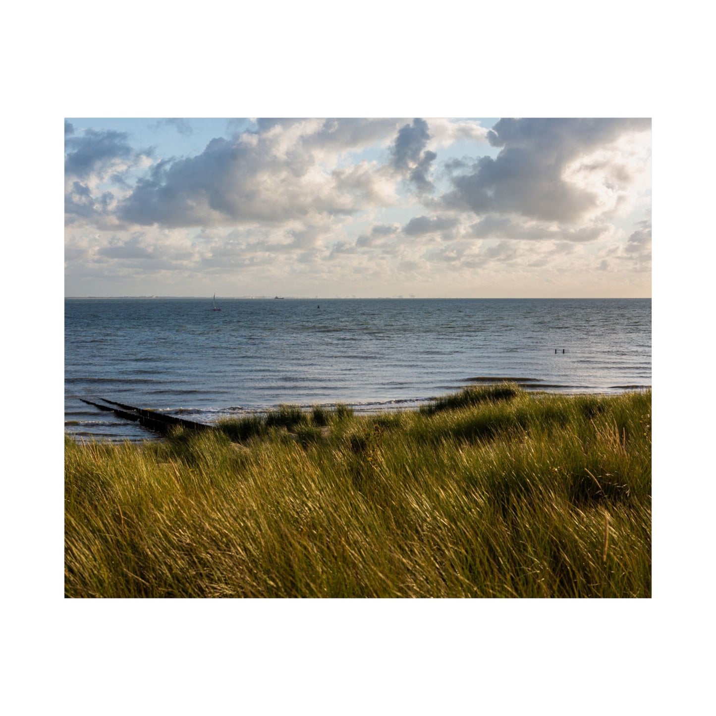 Satin Poster - Beautiful Shot Sandy Beach Cloudy Sky Vlissingen Zeeland Netherlands