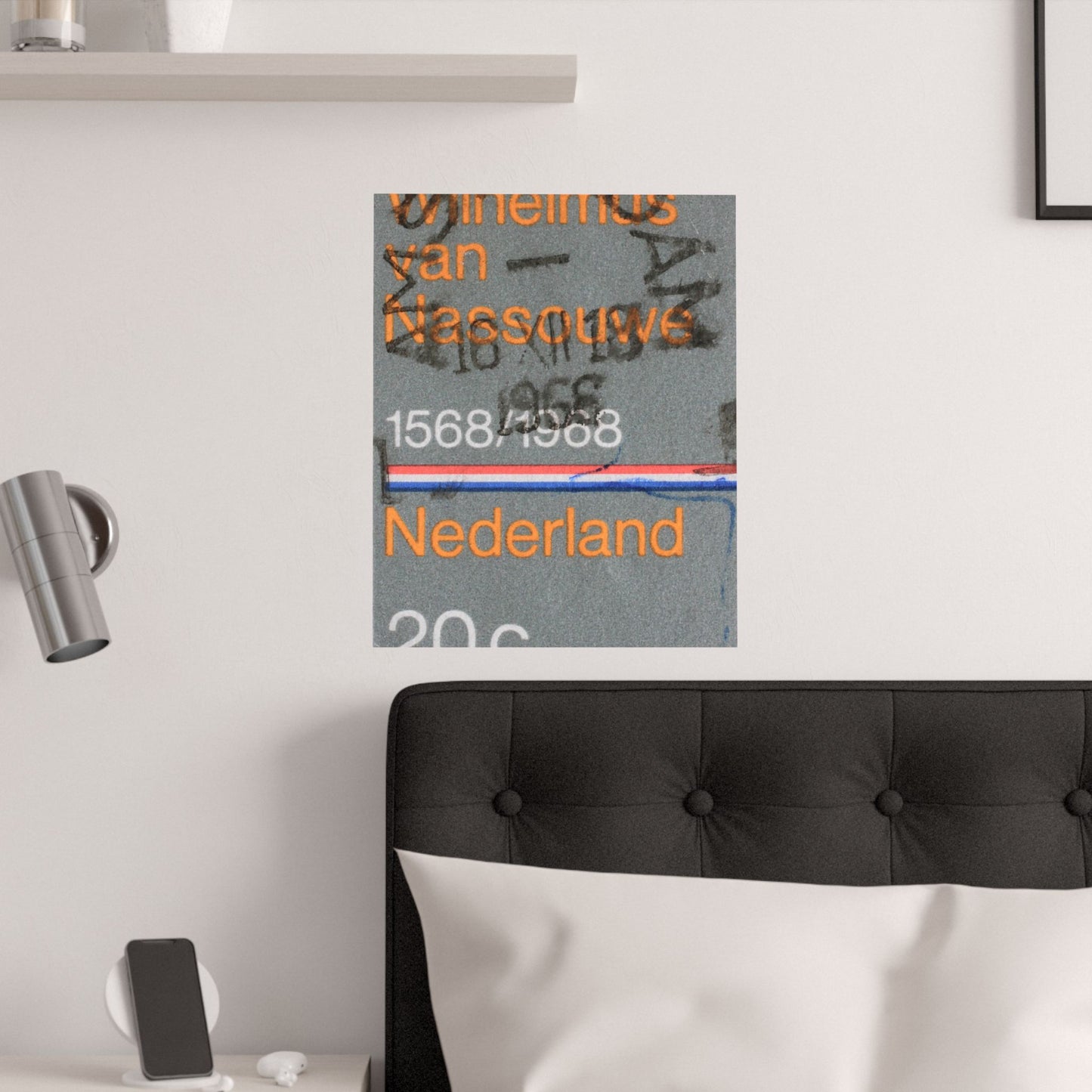 Satin Posters Dutch Stamp Orange Retro Wall Art Print