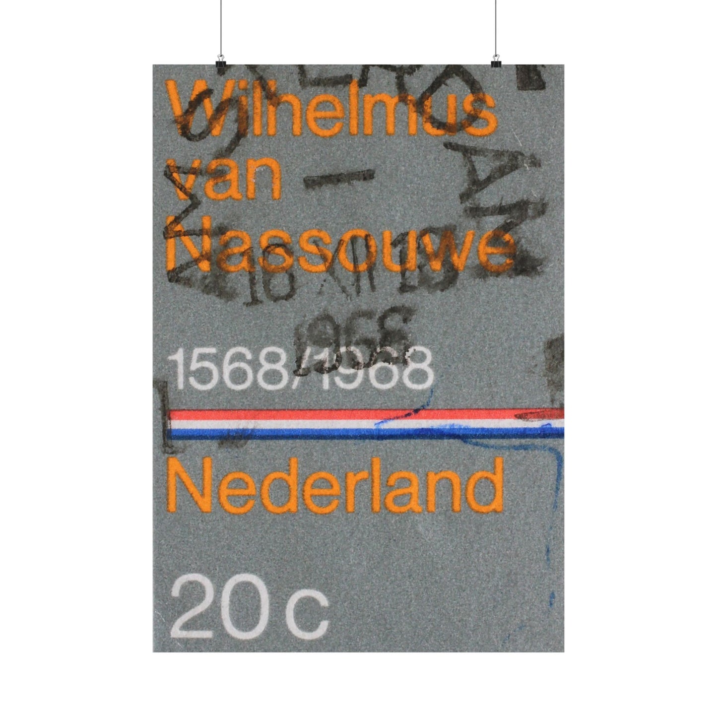 Satin Posters Dutch Stamp Orange Retro Wall Art Print