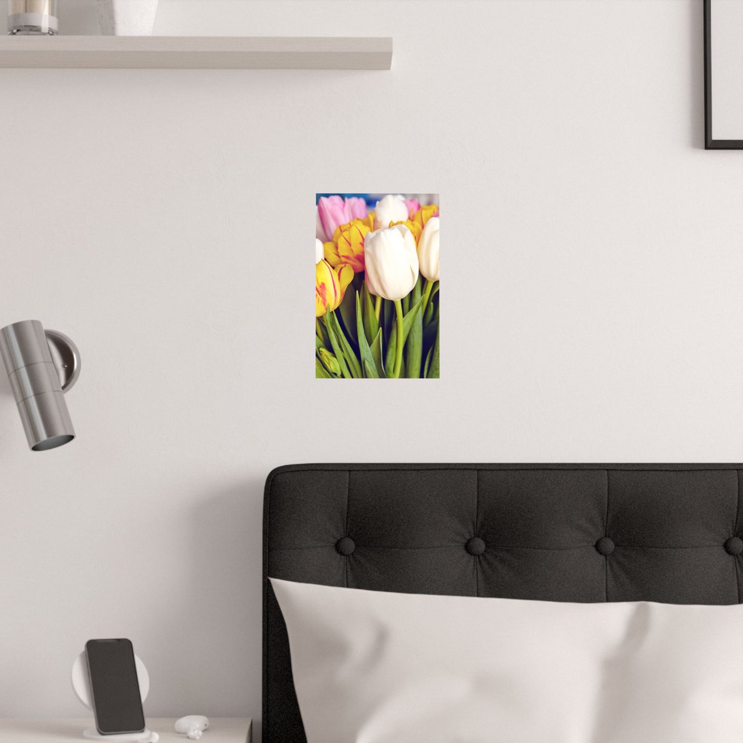 Satin Poster - Colorful Tulips Close-Up